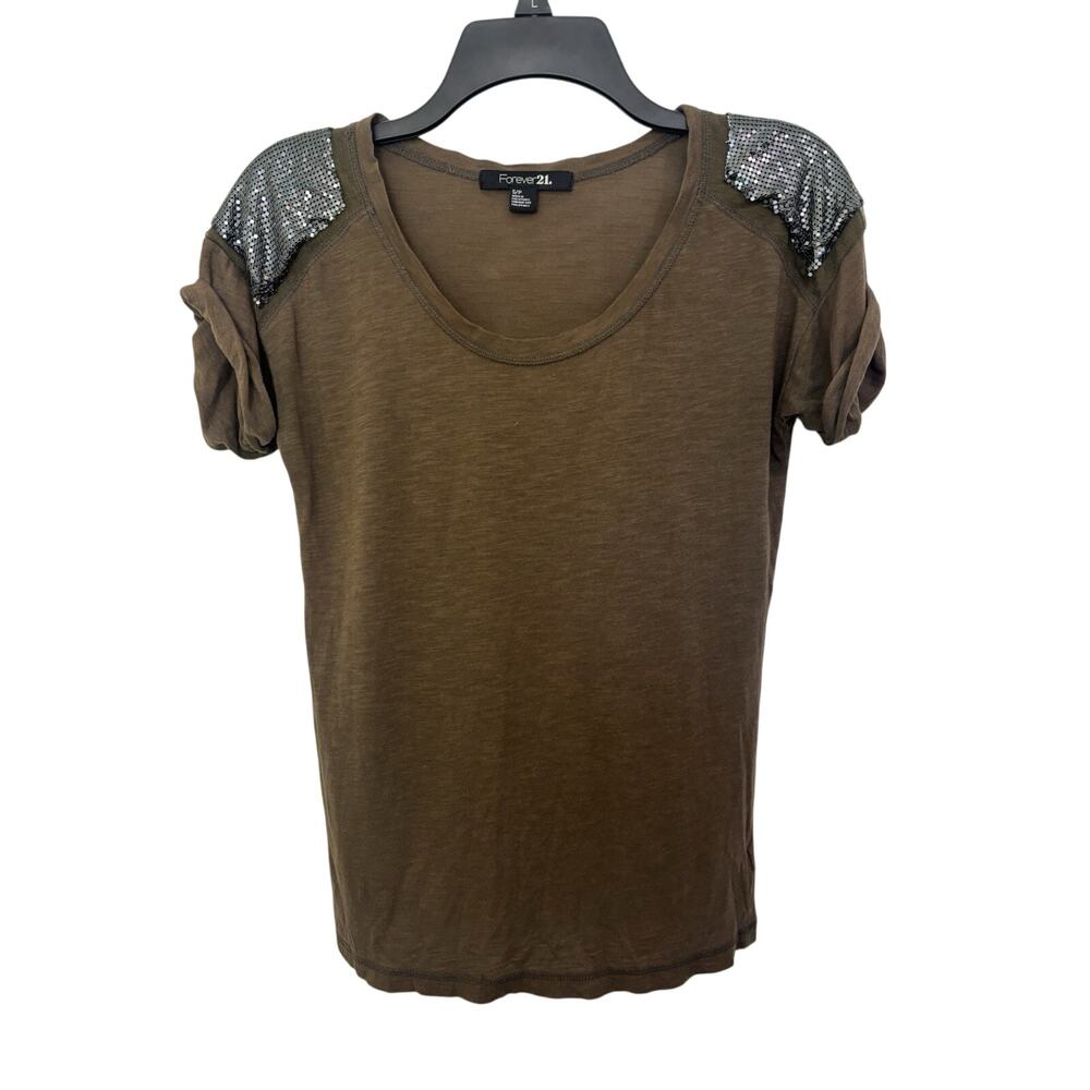 2010s Indie Sleaze Brown Short Sleeve Top Metal Mesh Chainmail Shoulder S